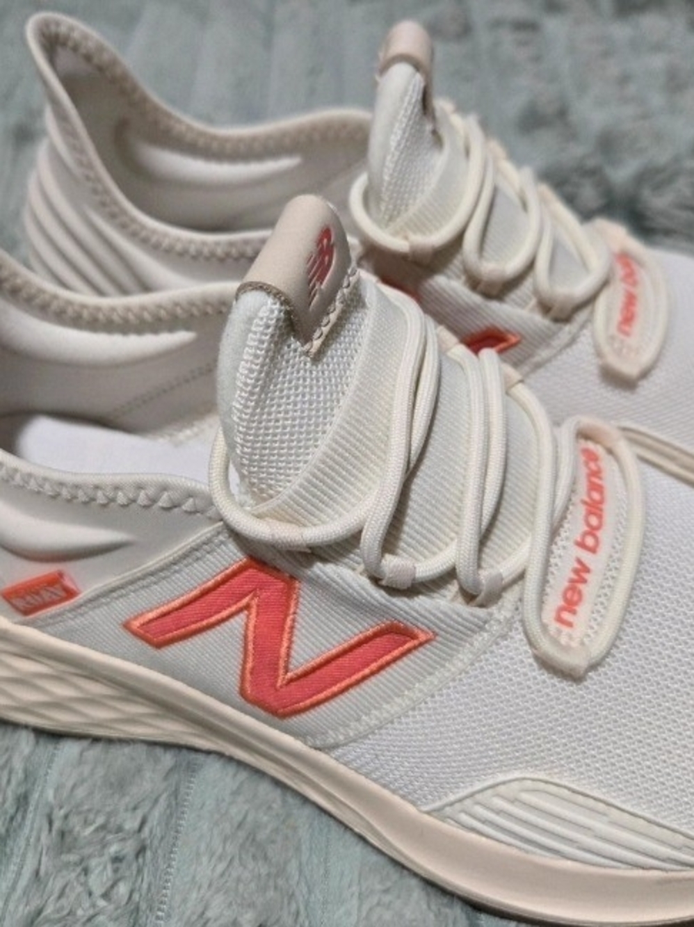 New Balance Women's Cream and Coral Athletic Sneakers